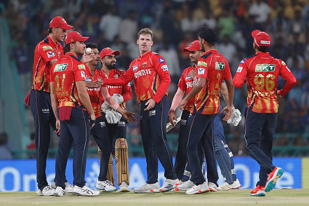 LUCKNOW, INDIA - APRIL 1: Lockie Ferguson of Punjab Kings celebrates after taking the wicket of Aiden Markram of Lucknow Super Giants during the 2025 IPL match