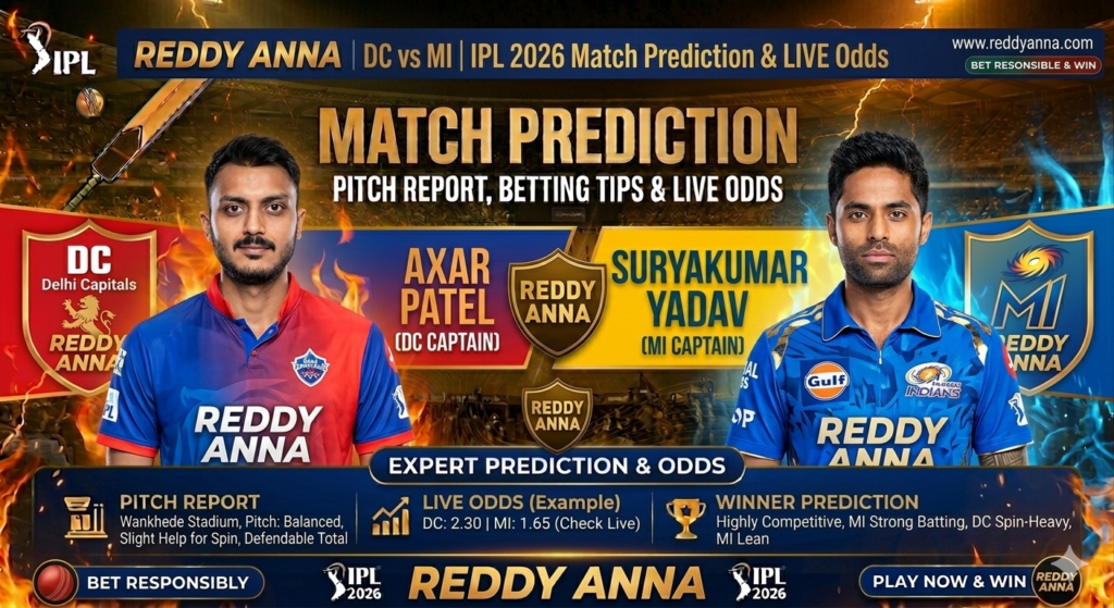 DC vs MI match prediction Who Will Win Today? Pitch Report & Betting Tips  IPL 2026