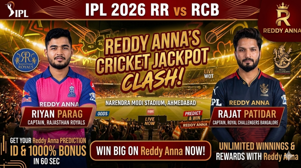 RR vs RCB betting Reddy Anna – Get Reddy Anna ID & 500% Bonus Bet Now
