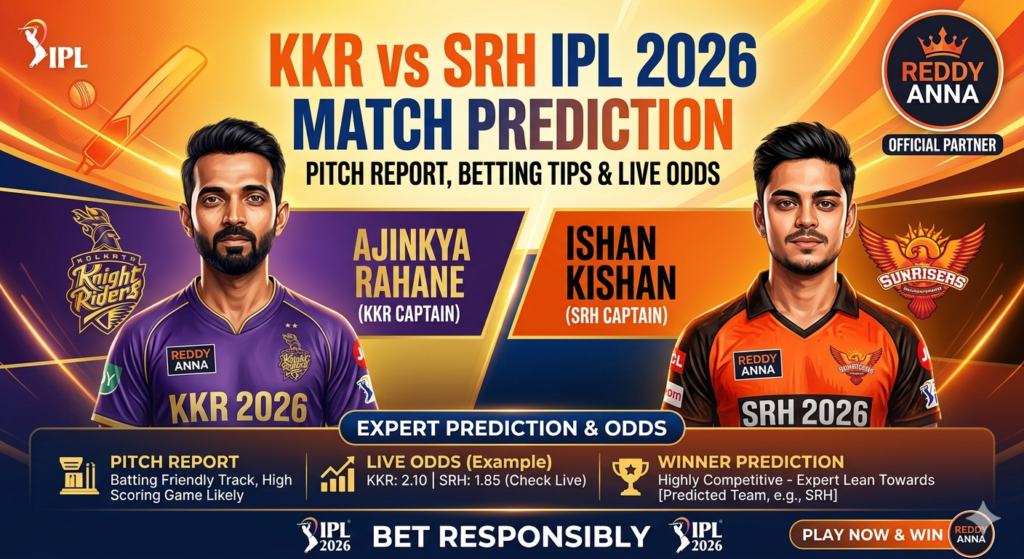 KKR vs SRH Match Prediction : Who Will Win Today? Eden Gardens Pitch Report & Betting Tips