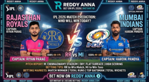 RR vs MI IPL  Betting  – Live Odds, Expert Tips 2026 & Instant Reddy Anna ID